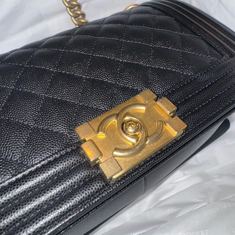 Chanel Boy Bag Medium Black w/Gold Hardware - Picture 13 of 17